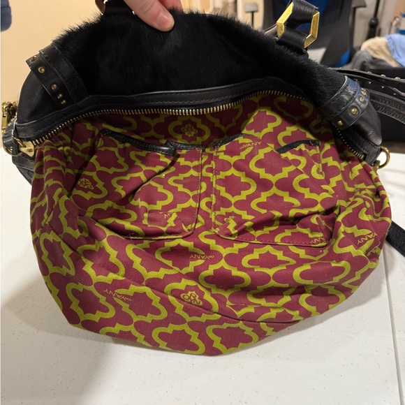 orYANY Black Leather Cow Hide Large Satchel Crossbody Handbag - Picture 14 of 16